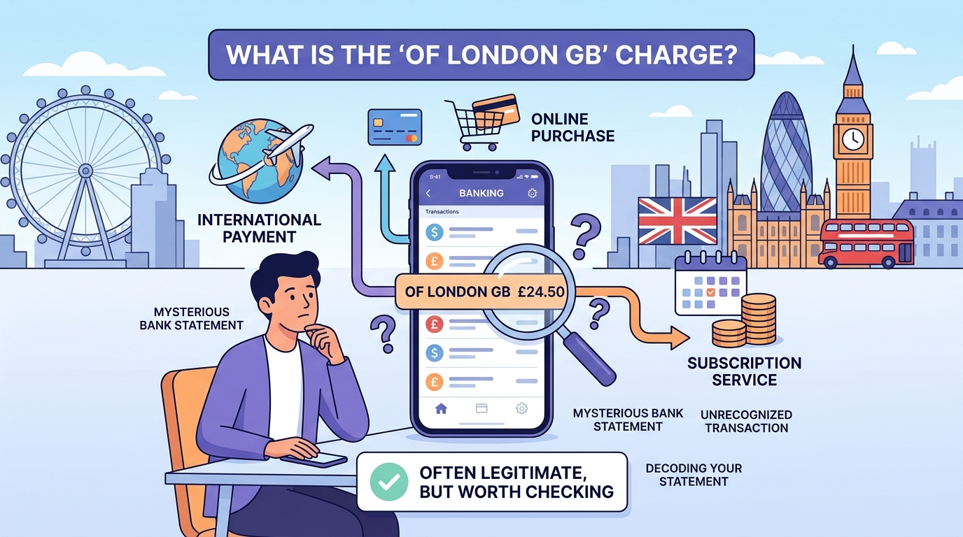 OF LONDON GB Charge on Your Bank Statement