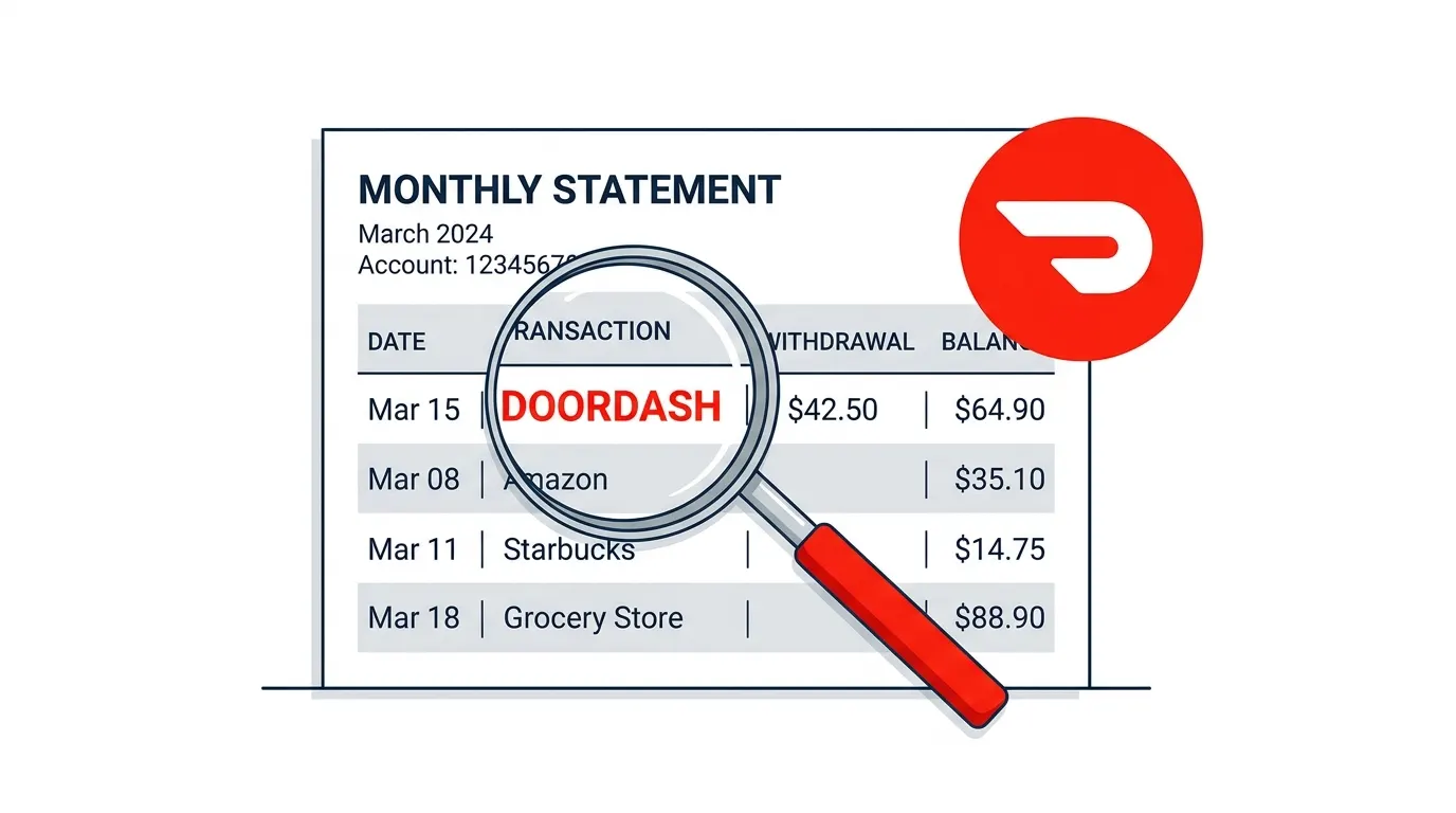 How Does Unauthorized DoorDash Charges Show Up on Your Bank Statement