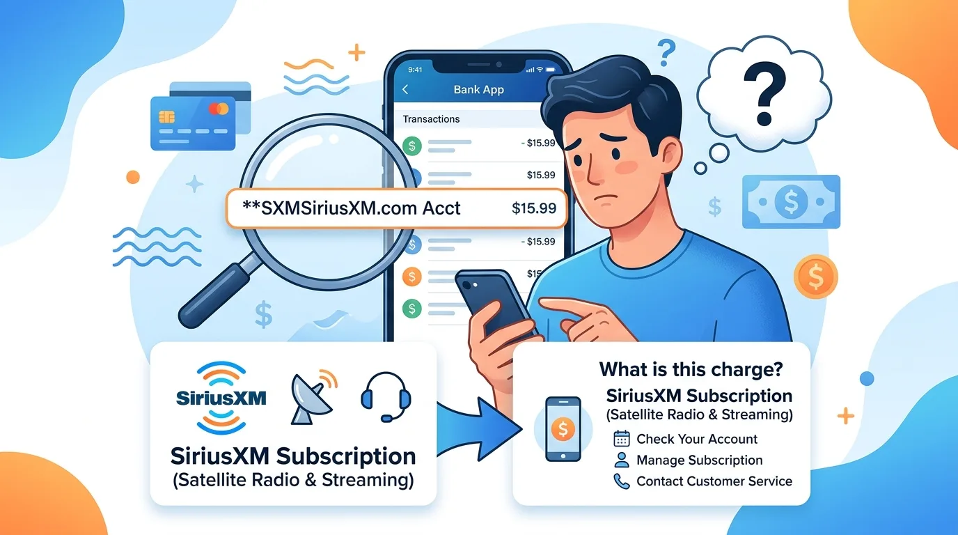 What Is the SXMSiriusXM.com Acct Charge on Your Bank Statement