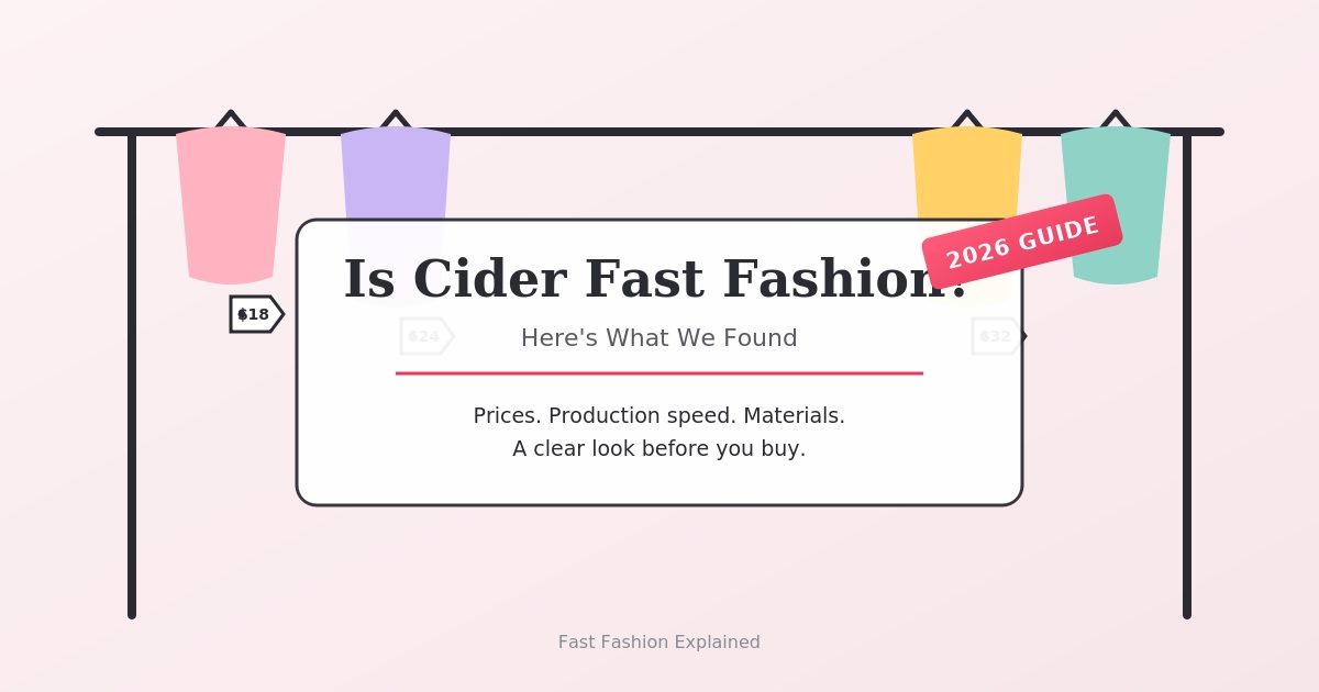 Is Cider fast fashion? Clothing rack with price tags showing low prices